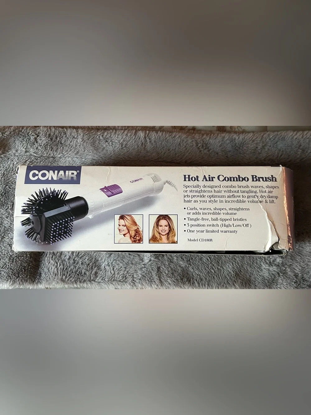 Conair White & Purple Round Hair Styling Brush Dryer